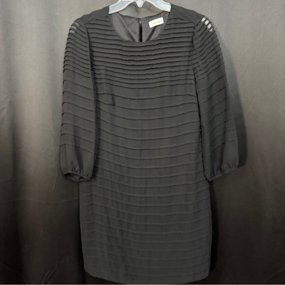 Calvin Klein Dresses & Skirts - Calvin Klein Women’s Size 6 Black Knee Length Cocktail Shift Dress 3/4 Sleeves